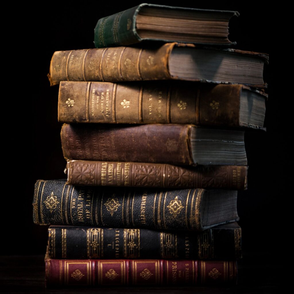 Stack of Antique Hardcover Books